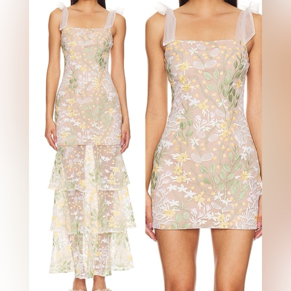 NWT ELLIATT maxi/mini tiered dress in multi - Picture 1 of 4